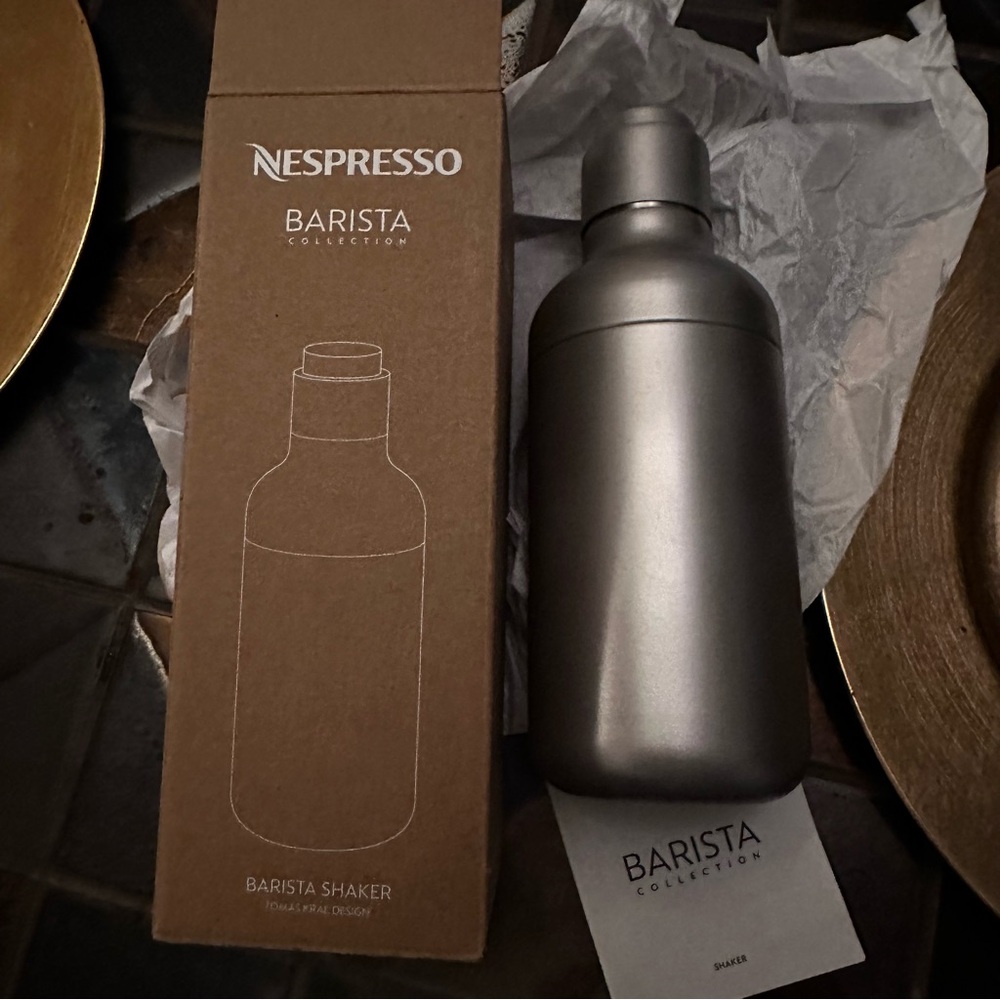 Nespresso Barista Collection Shaker in Metallic Gray, new in box